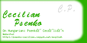 cecilian psenko business card